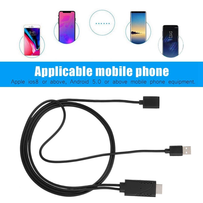 Wendry 3 in 1 USB Female to Male HDTV Adapter, 1080P HD USB to Digital AV Adapter Cable, Plug and Play, Mirroring HDTV Adapter for iOS Android Devices - Image 2